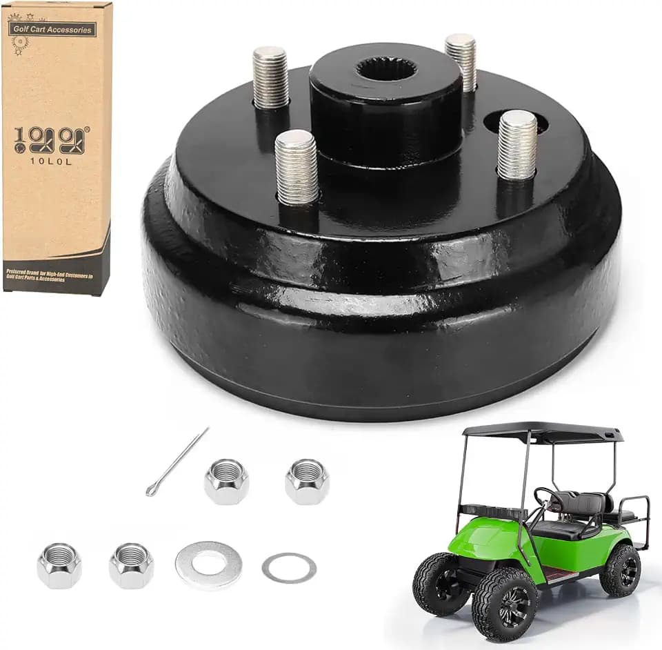 10L0L Golf Cart Brake Drum Hub Assembly for EZGO TXT PDS 1982-up Electric & 1982-1993 2-Cycle Gas, OEM# 19186G1P 19186-G1P