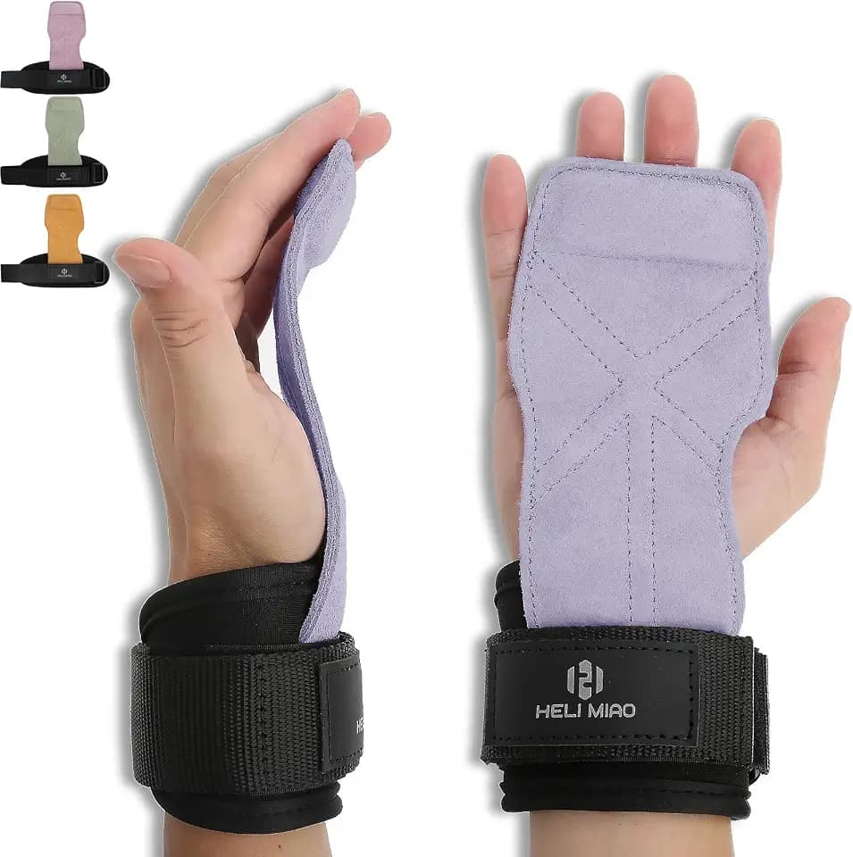 Power Zughilfen Krafttraining, Fast Grip Leder Zughilfe-Handgelenksbandage für Bodybuilding, Fitness, Crossfit, Krafttraining, Powerlifting - Lifting Straps für Frauen und Männer, Schwarz