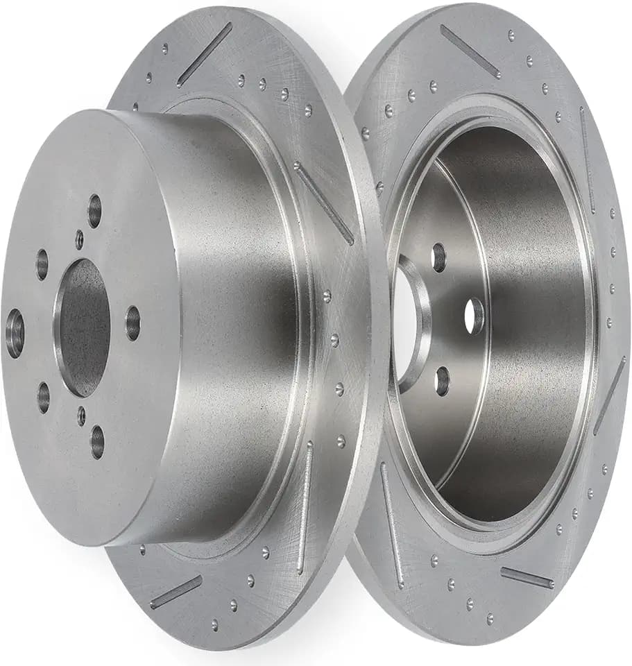 SCITOO Rear Brake Rotors 2x Drilled & Slotted Brakes Rotor:31605