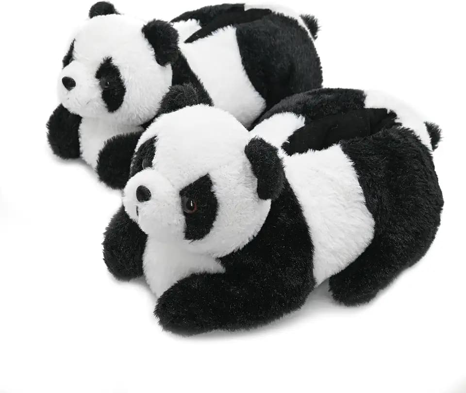 Onmygogo Tierhausschuhe Damen Plüsch Pantoffeln Kostüme Hausschuhe mit Tierdesign