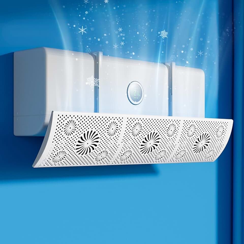 Klimaanlage Windabweiser Universal – Luftlenker für mobile Klimageräte bis 15 kg, 2 Luftmodi (Sommer/Winter), ohne Bohren montierbar, stoppt Zugluft & Kondenswasser