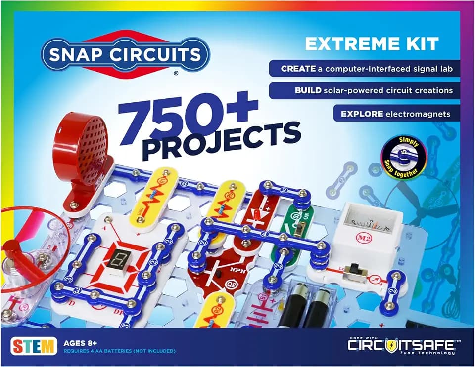 SNAP CIRCUITS Extreme SC-750 STEM Electronics Kit for Kids Ages 8+