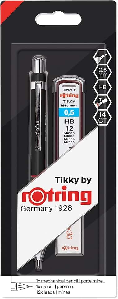 rOtring Tikky-Druckbleistift-Set mit Farbcodierung | 0,50 mm