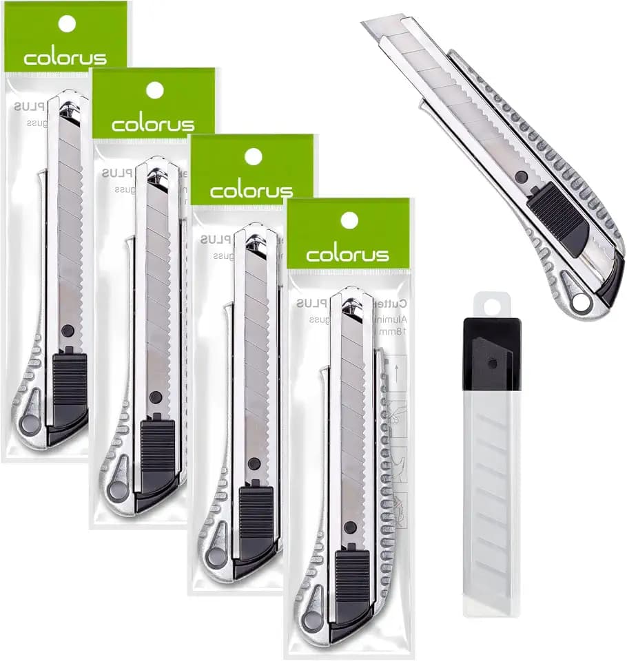 Colorus Cuttermesser 5er Set 18 mm Alu-Druckguss mit Arretierung