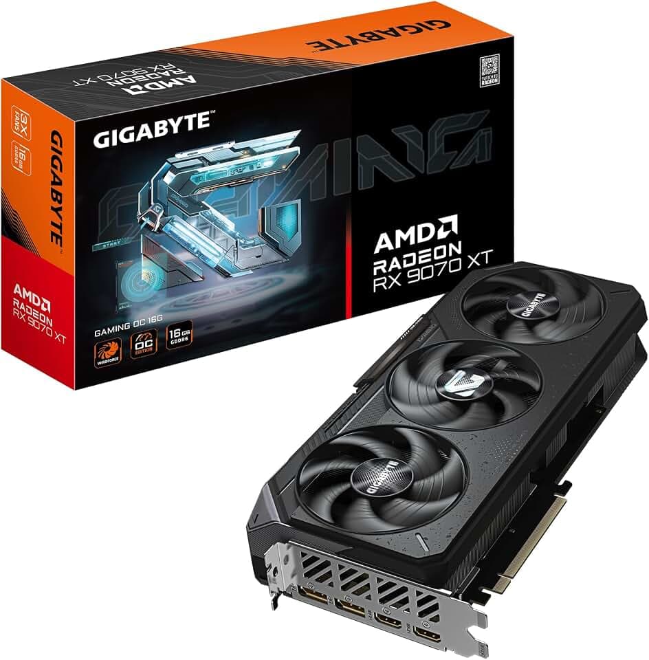 GIGABYTE Radeon RX 9070 XT Gaming OC 16G Grafikkarte, PCIe 5.0, 16GB GDDR6, GV-R9070XTGAMING OC-16GD Grafikkarte