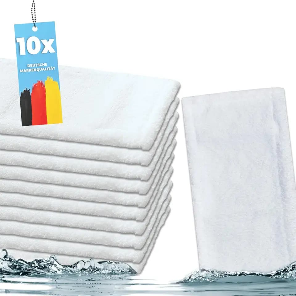 10x Premium Microfasermöppe für Haushalt und Gewerbe | Wischbezüge für 40cm Mopphalter | Taschenbezüge für professionelle Reinigung | bis 90 Grad und für Trockner