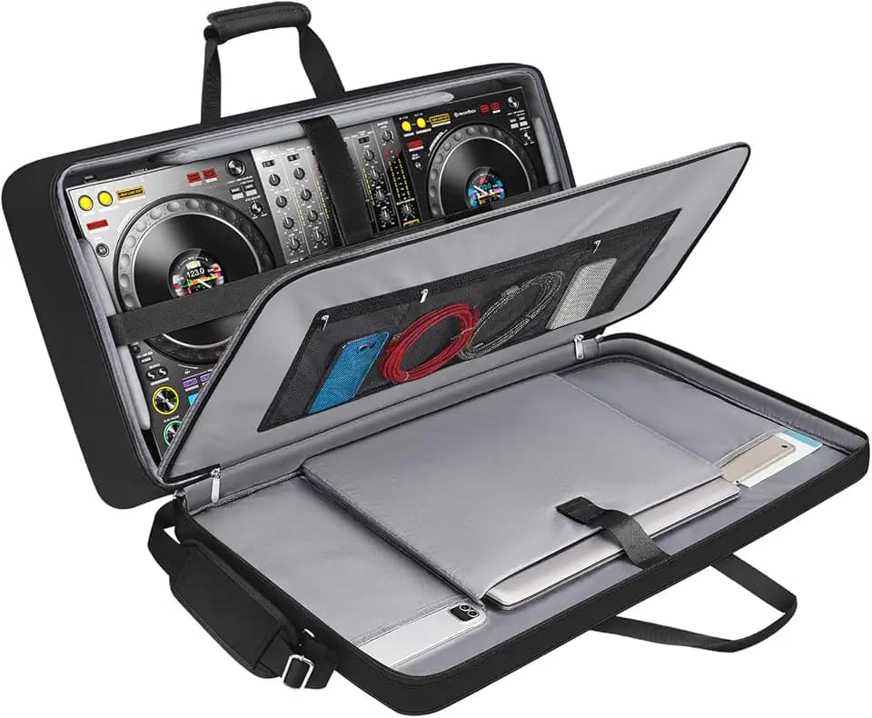 SNIGJAT DJ Controller Case for DDJ FLX10/GRV6/REV5 with Laptop Compartment