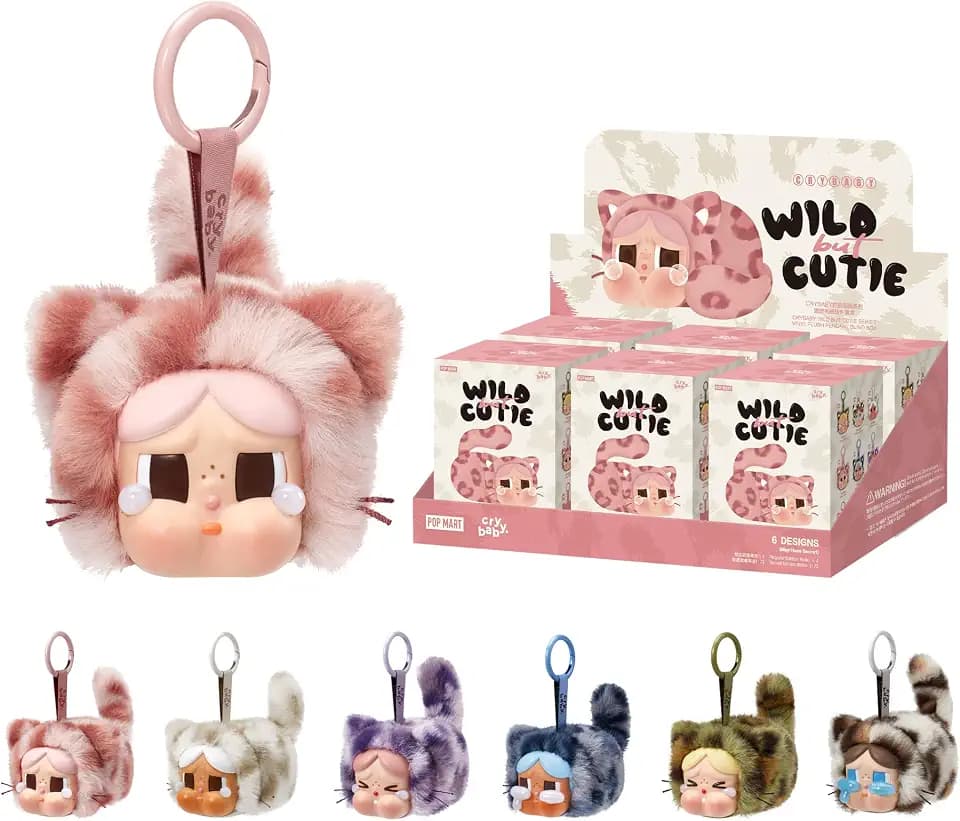 POP MART Crybaby Wild but Cutie Series - Vinyl Plush Pendant Blind Box, Random Design Action Figures Collectible Toys Decorations, Holiday Birthday Gifts for Girls and Boys, Whole Set