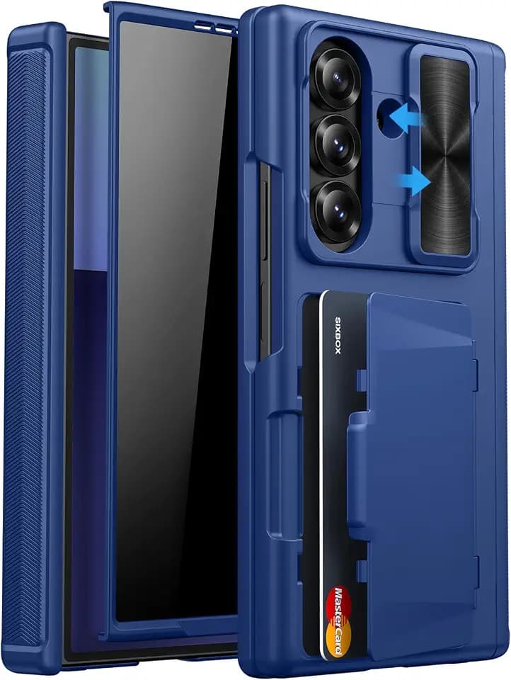 for Galaxy Z Fold 7 Case with Privacy Screen Protector, Blue