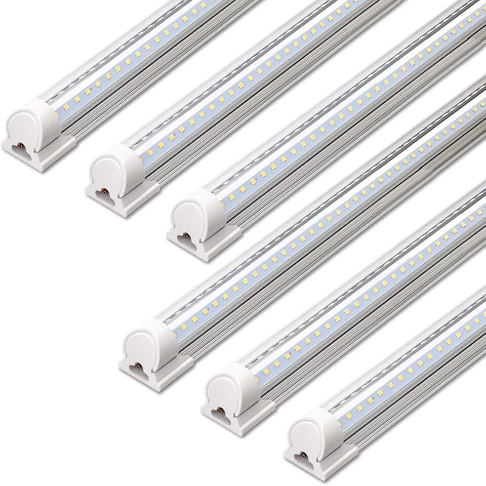 Barrina T8 LED Shop Lights 4FT, 40W 5500LM 5000K, High Output Tube, 6 Packs