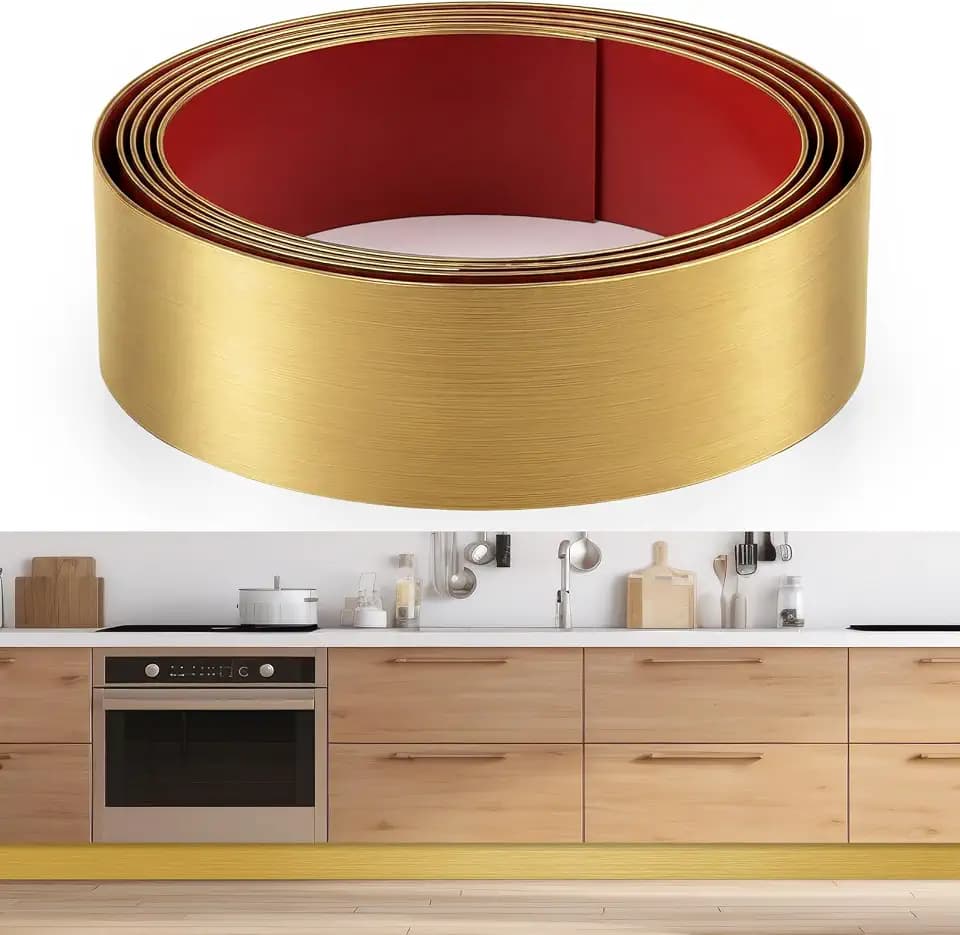 1 Pack 3 x 120 Inch Stainless Steel Kick Plate, Gold