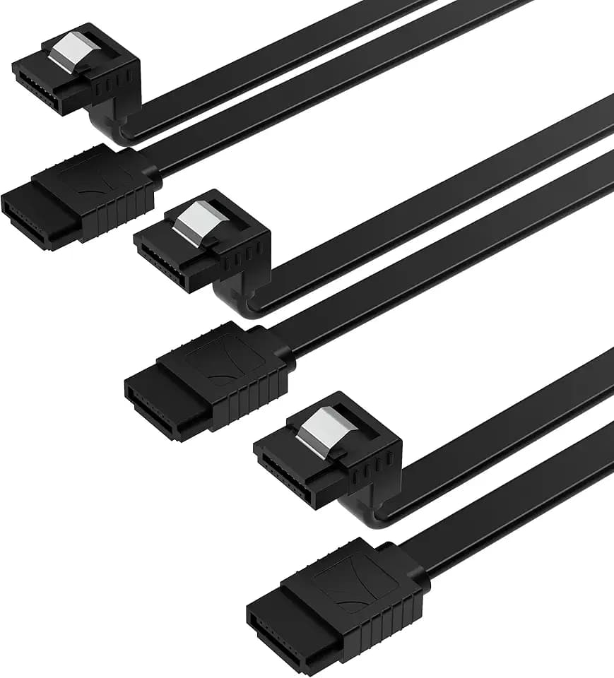 SABRENT SATA III 6Gbps Right-Angle Data Cable, 3-Pack 20in (CB-SRK3)