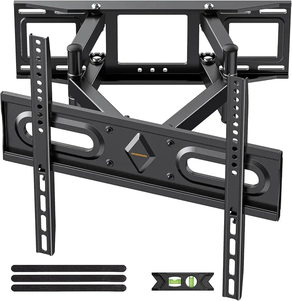 IWORKBOARD 50 55 65 inch Full Motion TV Wall Mount for 32-70 inch TV Bracket,Dual articulating Arms Mount, Tilt Swivel Extension Level, Max VESA 400x400mm, 16" Studs, 110 lbs,Fit Most 40 43 50+ TVs