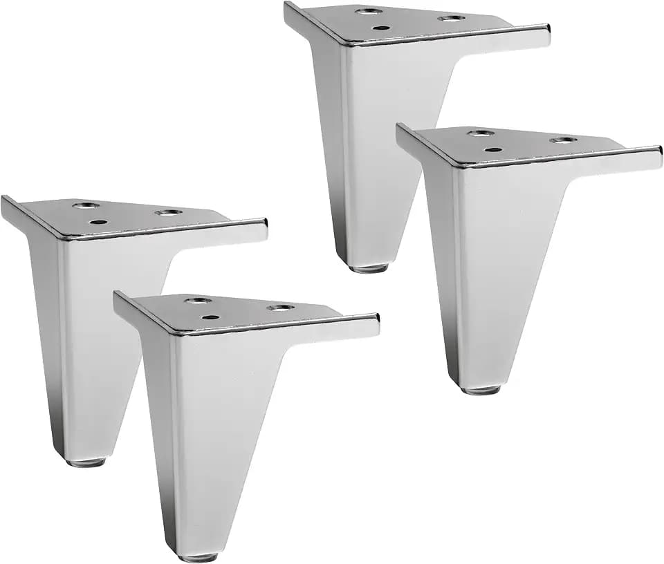 IPEA 4 Füße für Möbel und Sofas Modell Gemma – Höhe 105 mm – Set mit 4 Beinen aus Eisen für Schränke und Möbel – modernes und Elegantes Design – Farbe Metall verchromt