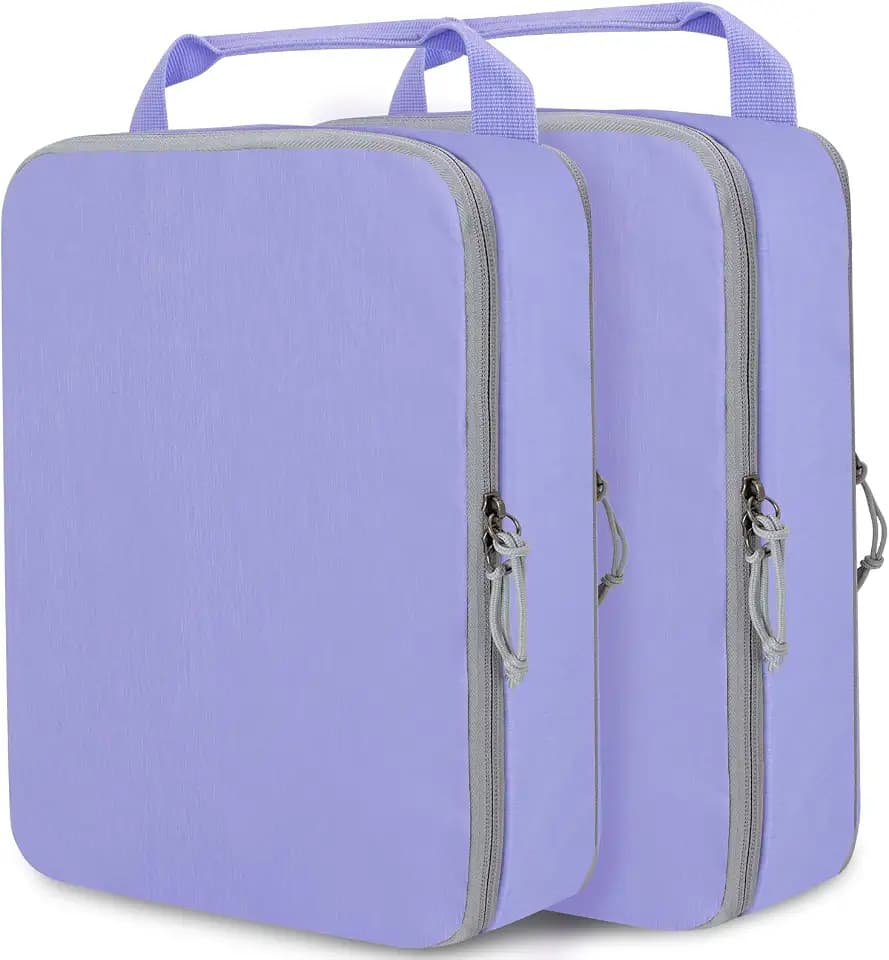 Compression Packing Cubes for Travel Suitcase Organizer Bags, Purple, XL