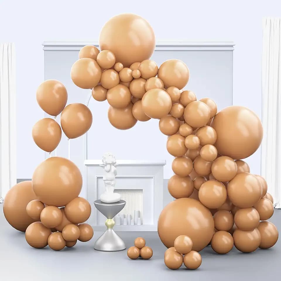 Brown Balloons, 150 pcs Different Sizes Pack of 18 Inch 12 Inch 10 Inch 5 Inch Boho Neutral Coffee Dark Brown Balloons for Balloon Garland Balloon Arch as Birthday Party Wedding Decorations