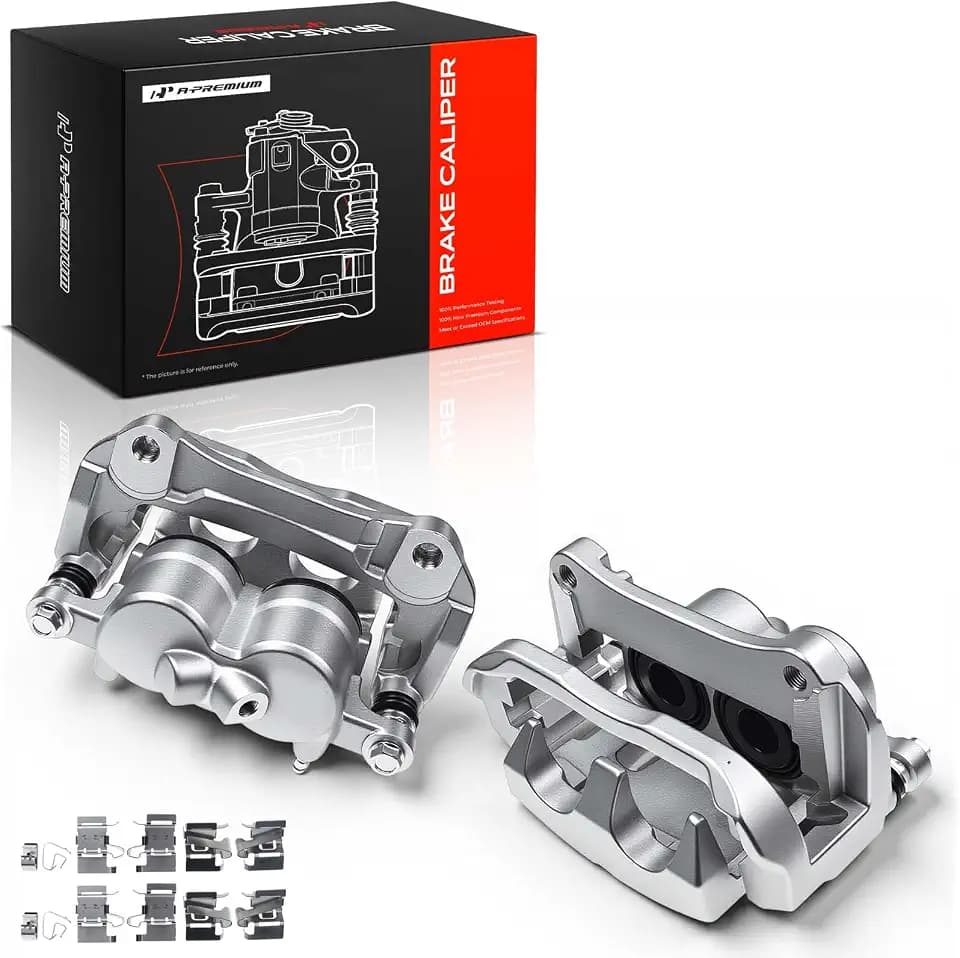 A-Premium Disc Brake Caliper Assembly with Bracket Compatible with Jeep Models - Cherokee 2014-2023 - Front Driver and Passenger Side, 2-PC Set