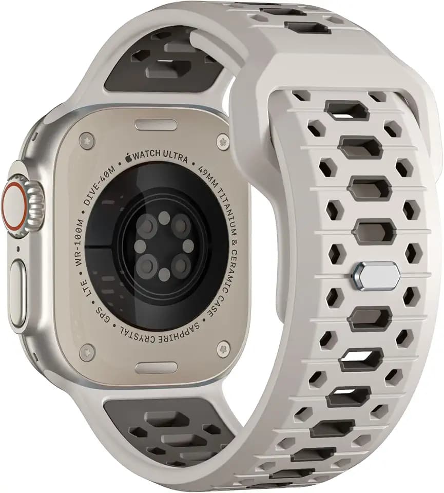 Maledan Compatible with Apple Watch Ultra 2 & Ultra 3 & Ultra Bands, 45mm 46mm 49mm 42mm, Sport Silicone Strap Compatible with 44mm Apple Watch Band men, Honeycomb Band for Apple Watch Ultra iWatch Series 11 10 9-1 SE