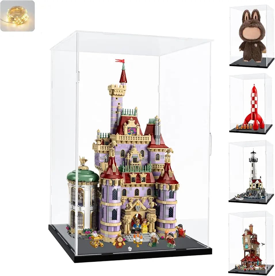 Clear Acrylic Display Case for LEGO 43263 Beauty Beast Castle for Zimomo