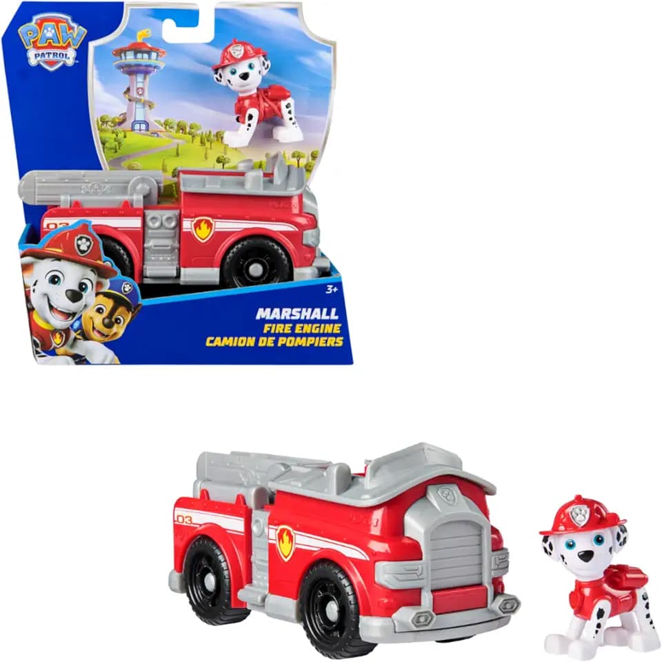 PAW PATROL Marshall-Figur mit Feuerwehr-Fahrzeug, ab 3 Jahren