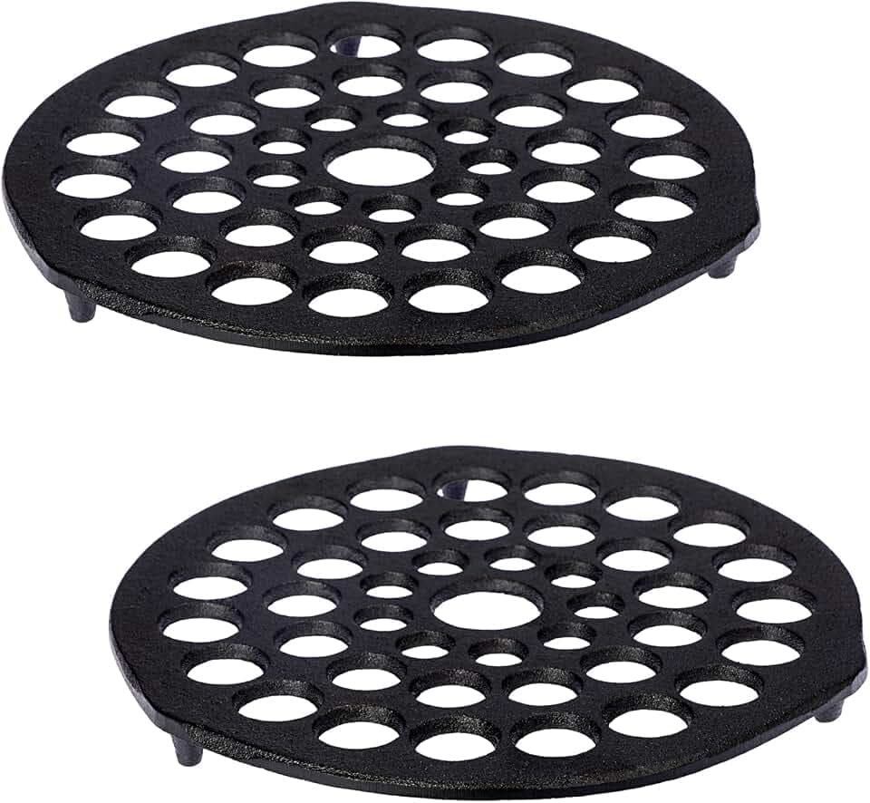 Cast Iron Trivet 2 PCS Set, 8-Inch Heavy Duty Meat Rack for Dutch Ovens