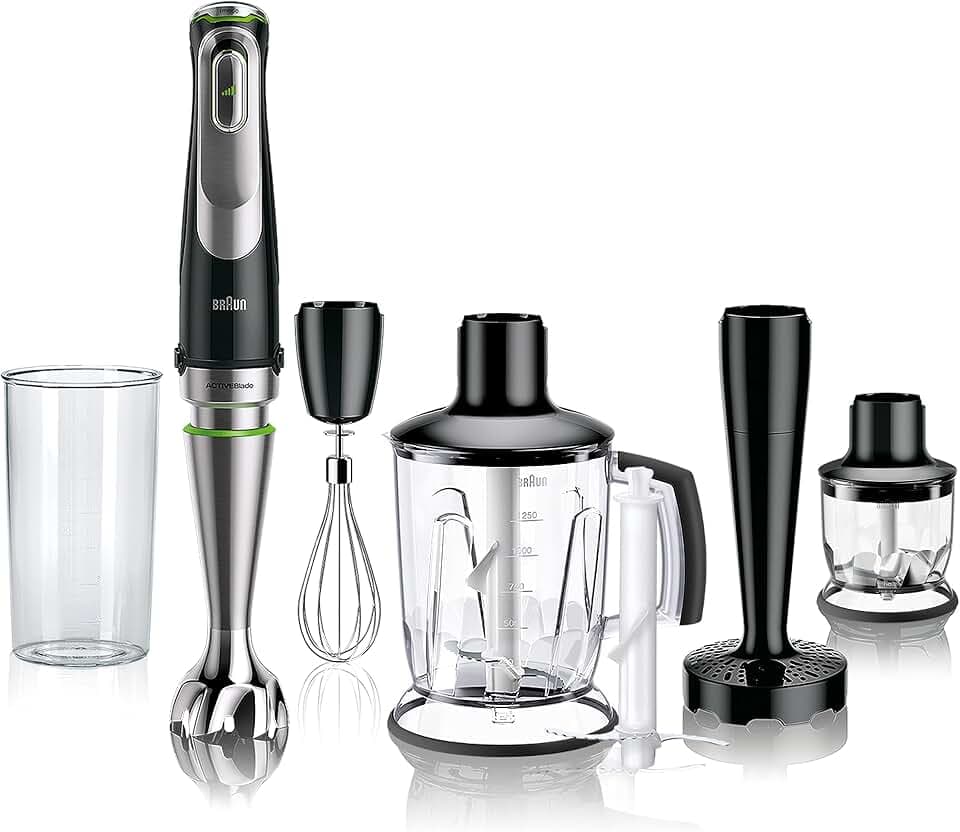Braun MultiQuick 9 - Stabmixer 1200W mit 1250ml Standmixer-Aufsatz Schwarz