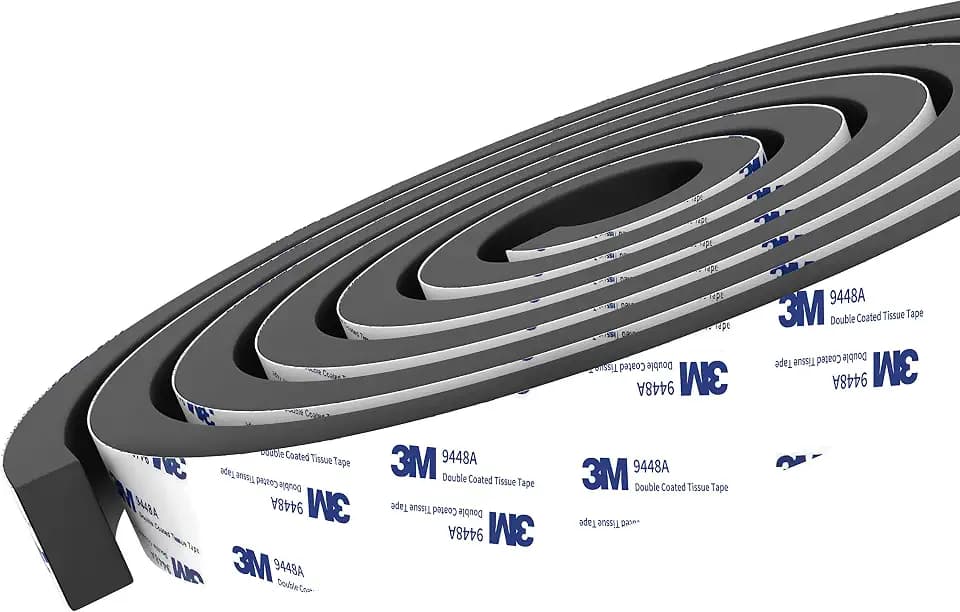 Dichtungsband Selbstklebend Mit 3M 9448 Klebstoff - Superstarke Versiegelung Schaumstoffband Türdichtung Fenster, Gummidichtung für Schalldämmung - 12mm(W) x 6mm(T) - 2 Rollen Gesamtlänge 4m
