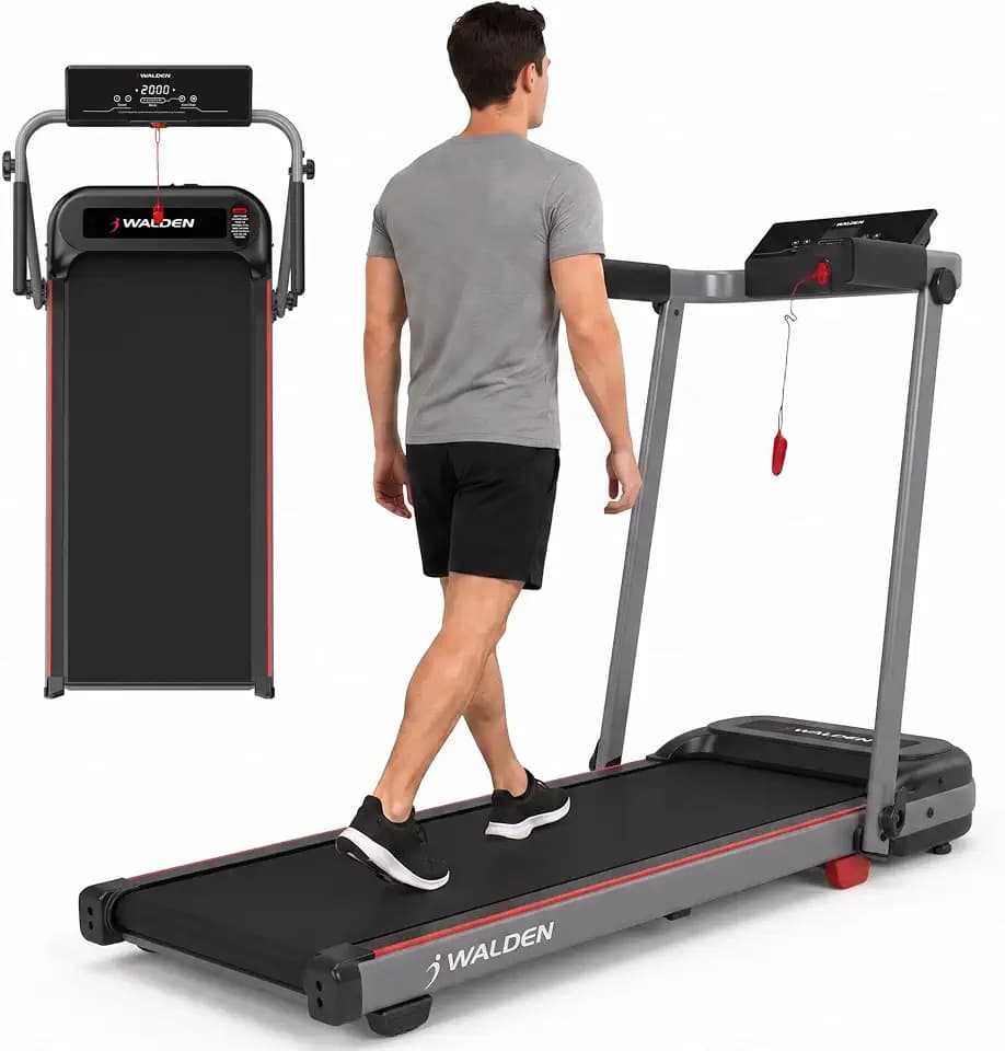 Walden Elektrisches Laufband für zu Hause, faltbar, 12 km/h, 1-2,5 PS, 12 voreingestellte Programme, LCD-Display 1-12 km/h, manuelle Neigung mit 3 Stufen