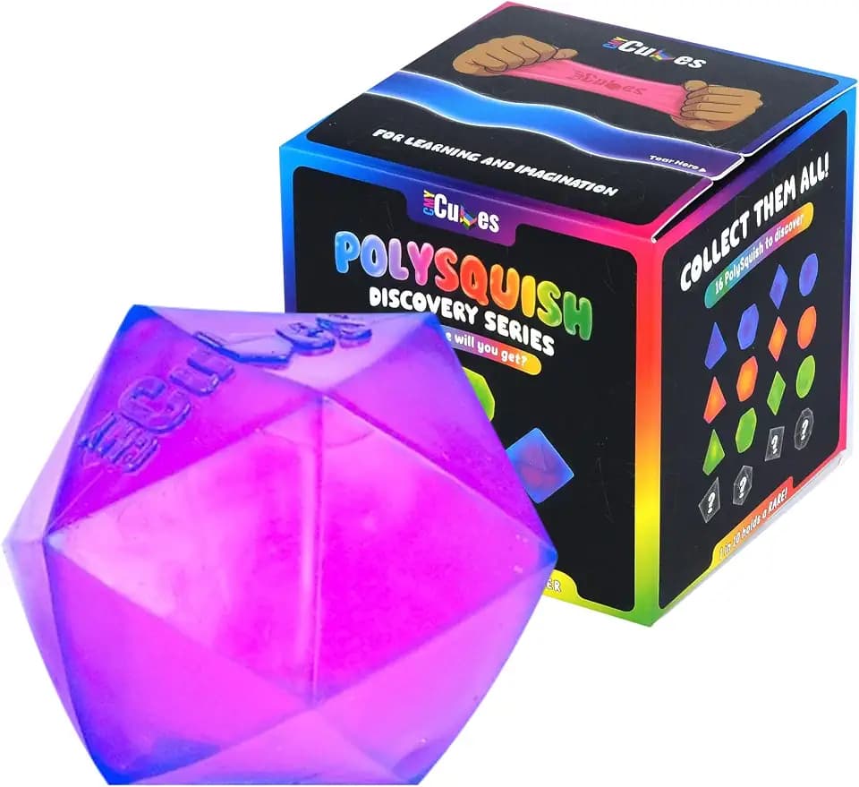 CMY Cubes PolySquish Discovery Series - Blind Box- Mystery Squishy - Color Mixing Sensory Stress Relief Toy - Tactile Fidget - 16 Shape and Colour Combinations - Collectible, Educational, STEAM Play