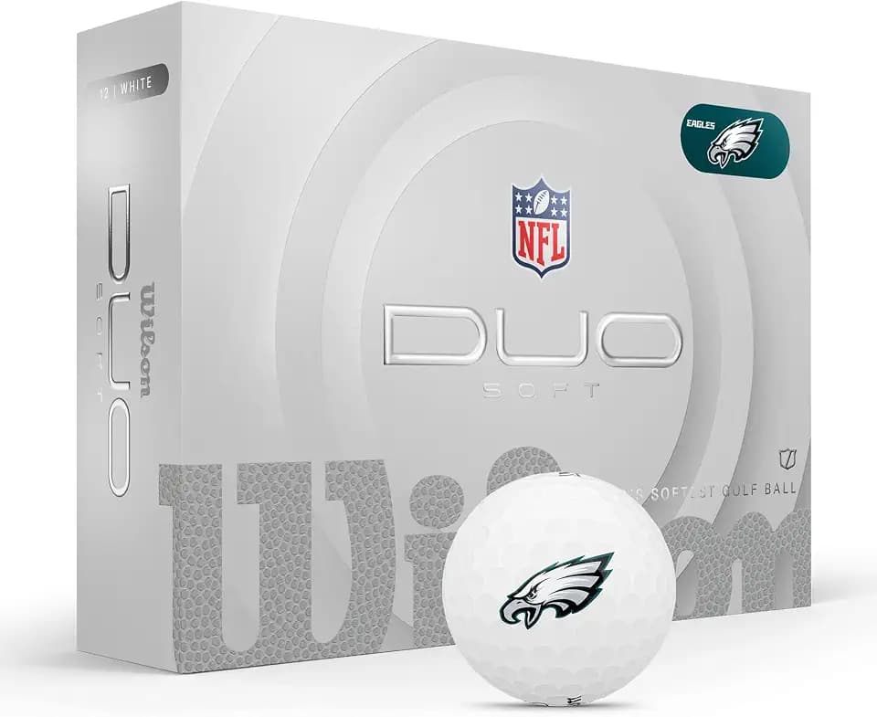 WILSON 2025 Duo Soft NFL Golf Ball - 12 Balls, White, Multiple Teams