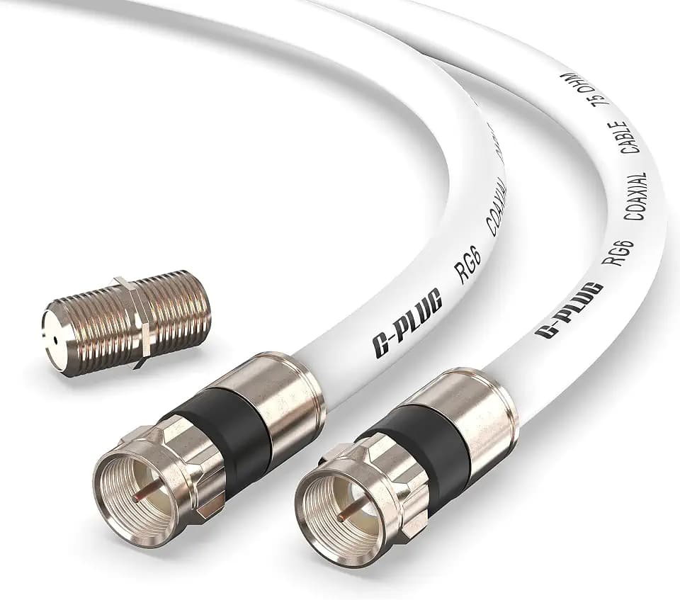 G-PLUG 2FT RG6 Coaxial Cable Extender - Coax Cable Cord, Triple Shielded