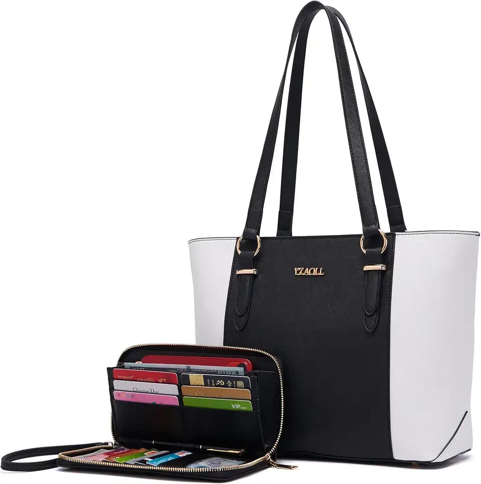 YZAOLL Purses for Women Large Tote Handbag Wallet Set Work Shoulder Bag