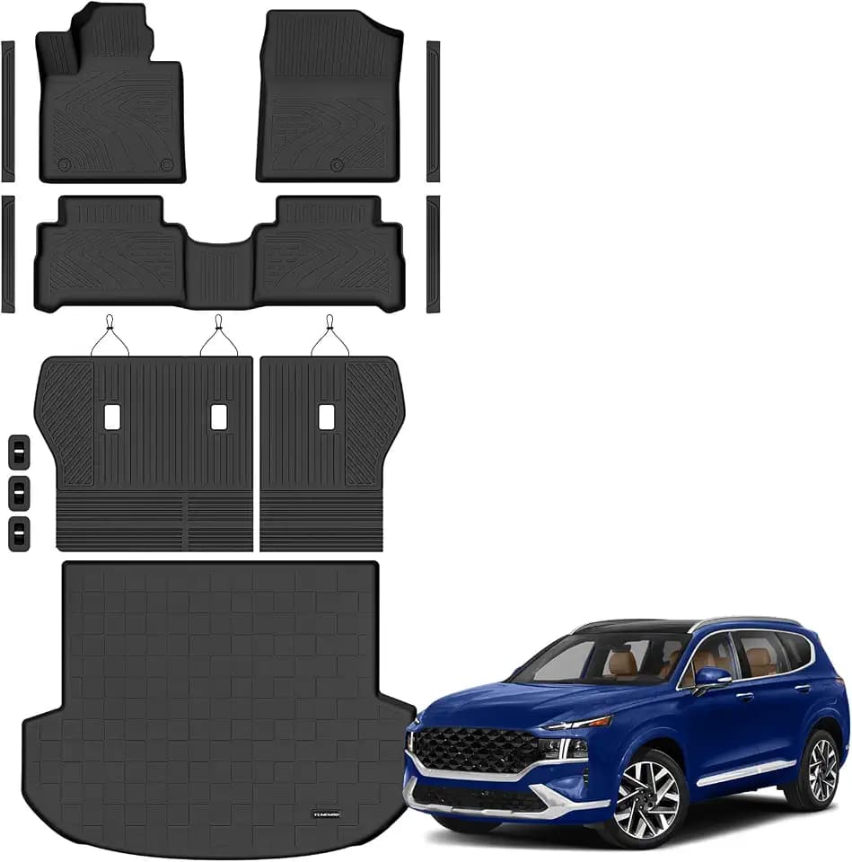 Floor Mats & Trunk Mat & Backrest Mats for 2021-2023 Hyundai Santa Fe Gas