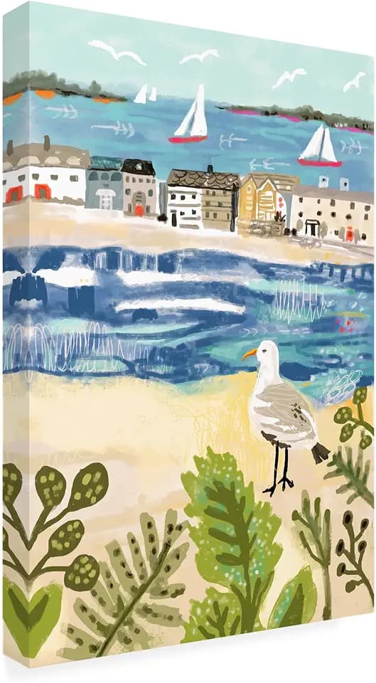 Birds In Beach Town by Karen Fields, 22x32-Inch
