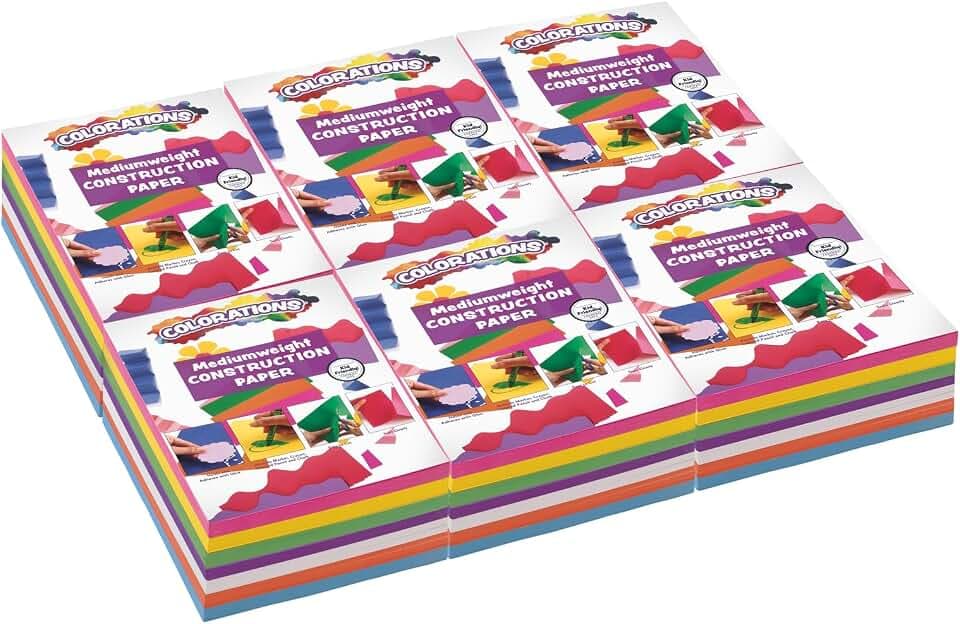 Colorations Bright Construction Paper Smart Pack - (Pack of 6)
