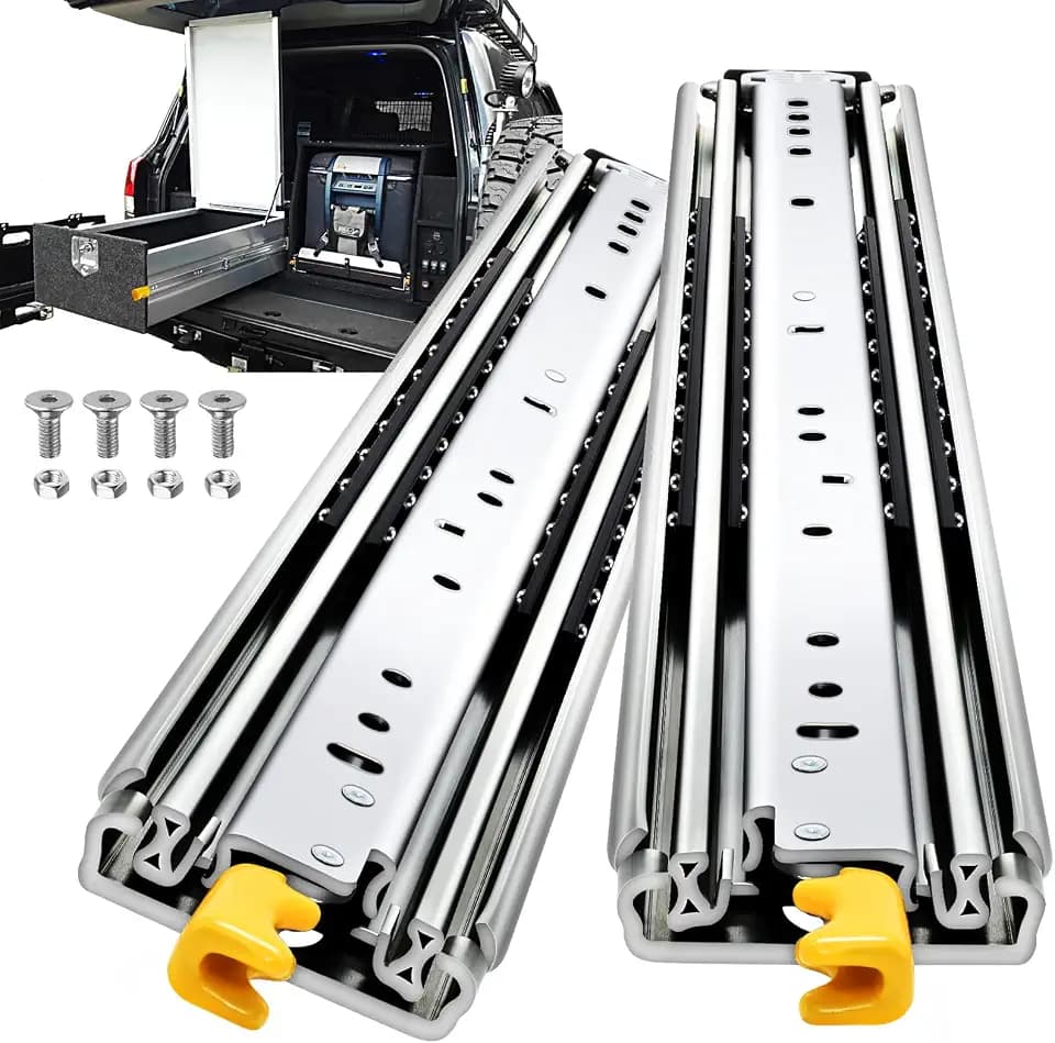YENUO Locking Heavy Duty Drawer Slides Full Extension 12–60 Inch 500 LB