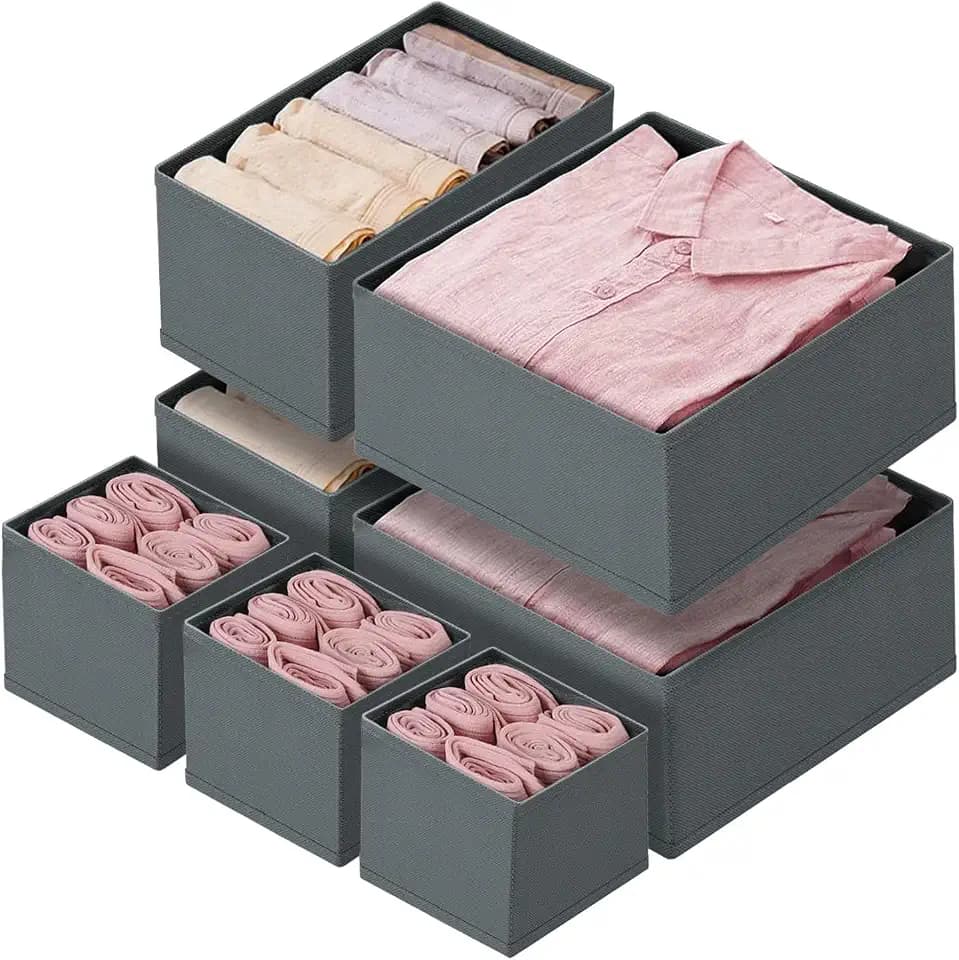Schubladen Organizer 7 Stück für Malm Pax Kleiderschrank - Aufbewahrungsboxen Schubladen Ordnungssystem Faltbare Kleiderschrank Organizer Schlafzimmer, Babykleidung, Socken, Unterwäsche