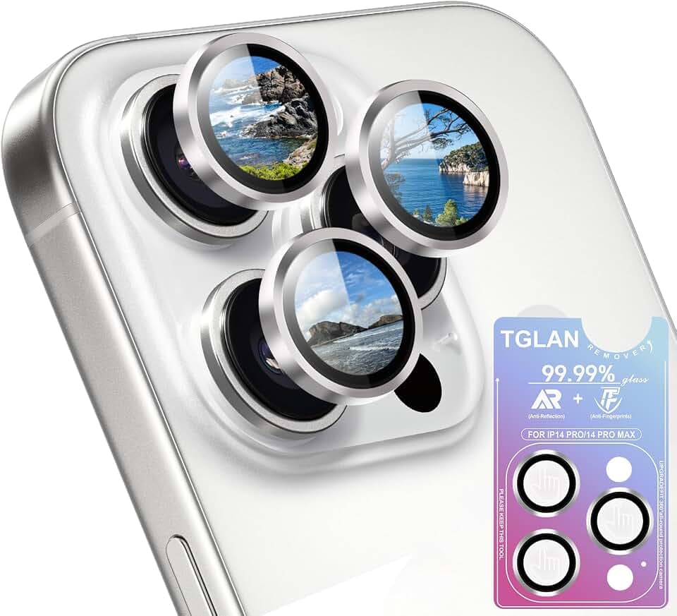 for iPhone 14 Pro Max/14 Pro Camera Lens Protector,Silver