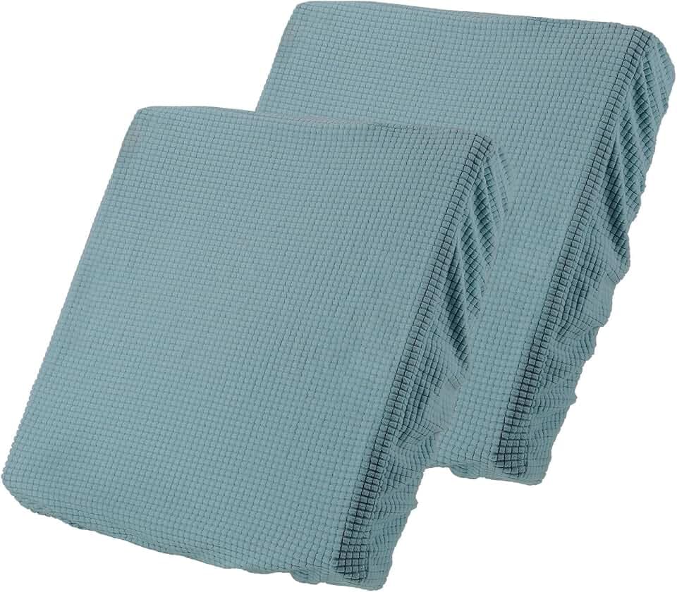 QUARKZMAN 2 er Set Stuhlbezug Sitzfläche, 50x50 cm Stuhlüberzug Sitzbezug Stuhl Stuhlhussen für Stühle Waschbar Drehstuhl Bürostuhl Sitzbezug Sitzschutz - Hellblau