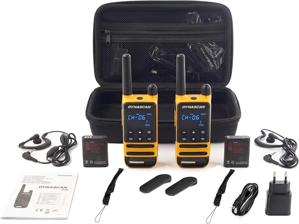 Dynascan P19 PMR446 Funkgeräte Set 2er mit Koffer und Headset