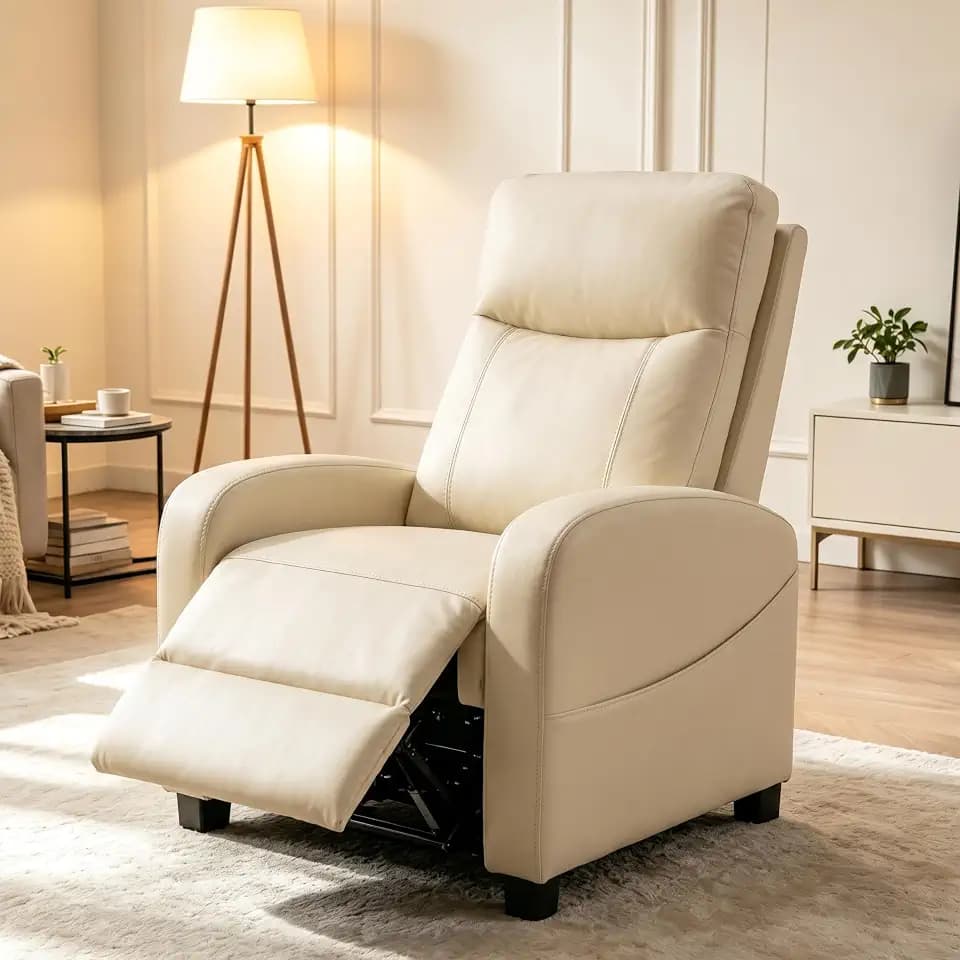 OLIXIS Recliner Chair, Reclining Sofa Chair with 3 Adjustable Angles