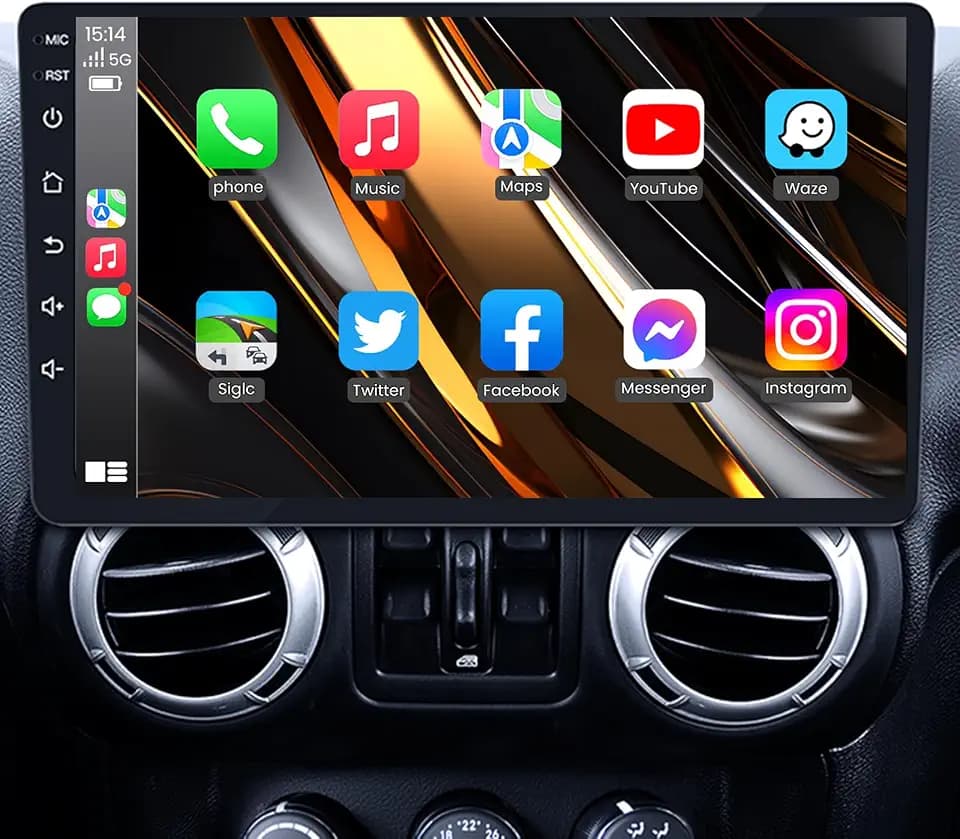 10.1" Car Radio for Jeep Wrangler JK 2007-2017 & Dodge Ram 1500/2500 2009-2012, Android 13 Touch Screen Stereo, 2GB+64GB, Wireless CarPlay & Android Auto, Bluetooth, GPS