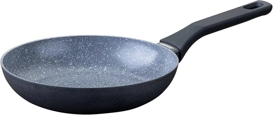 Fackelmann Bratpfanne Cosmo – Ø 24 cm aus gepresstem Aluminium, PFAS freie Excilon Ceramic Beschichtung, Soft-Touch Griff, Reinigung per Hand, Grau