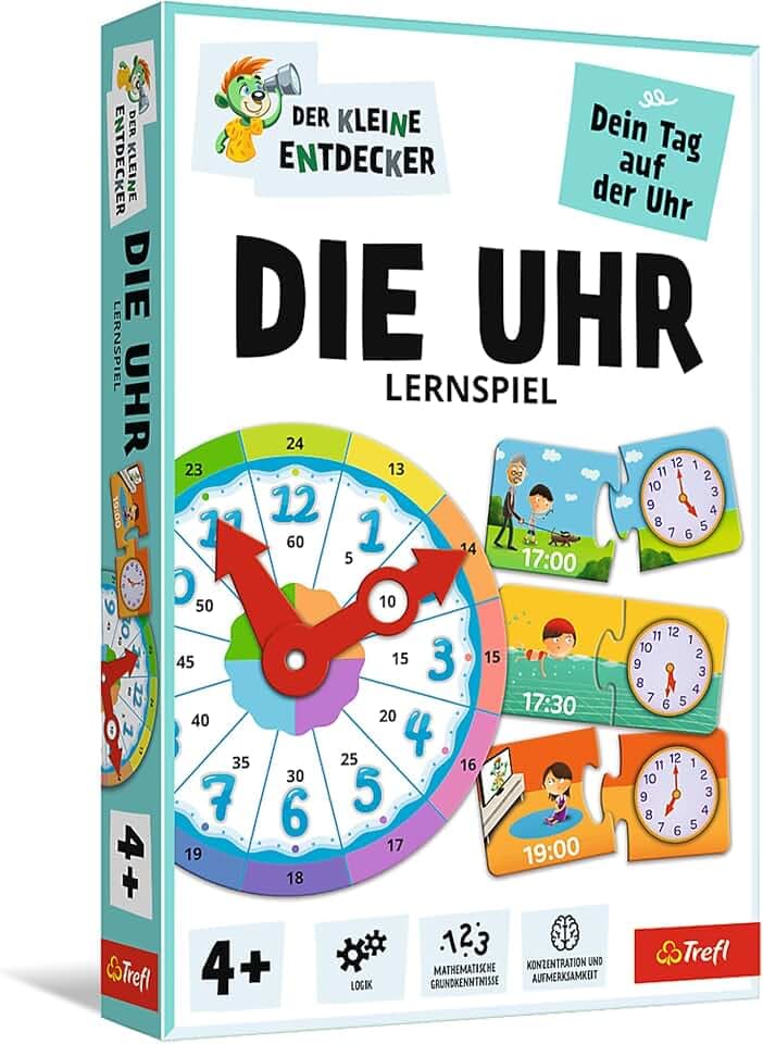 Trefl - Die Uhr – Kleiner Entdecker Lernspiel für Kinder ab 4 Jahren