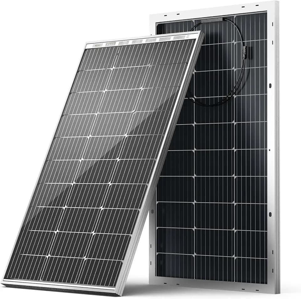 HQST Monokristallines Solarpanel, 100 W, 12 V, hocheffizientes Modul PV-Stromversorgung für Akku-Ladegerät, Boot, Wohnwagen, Wohnmobil und andere netzunabhängige Anwendungen