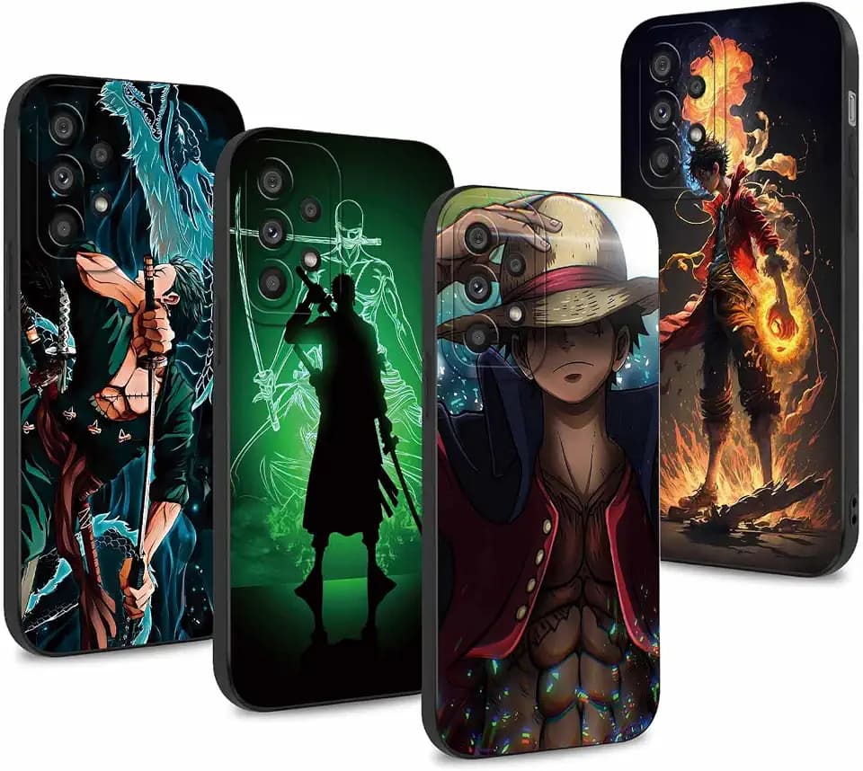 4 Stück Handyhülle für Samsung Galaxy A53 5G Hülle 6.5'' Anime Luffy Zoro Gear 5 Sun God Nika Manga Muster Design Case Kameraschutz Schutzhülle TPU Silikon Weich Ultra Dünn- 4 Pack