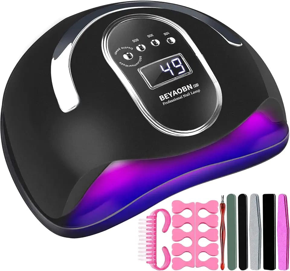 168W Nageltrockner, UV LED Nagellampe Lampe für Nägel, Nail Dryer for Gel Nail Polish, Auto Sensor Curing Lamp with 4 Timer Settings, Professionelle Nail Tools for Fingernails and Toenails