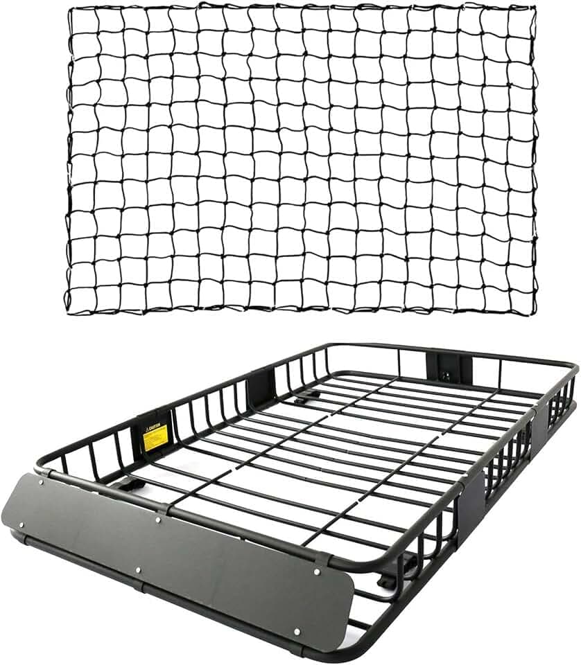 Leader Accessories 64"x39"x4" Roof Rack Cargo Basket with Cargo Net