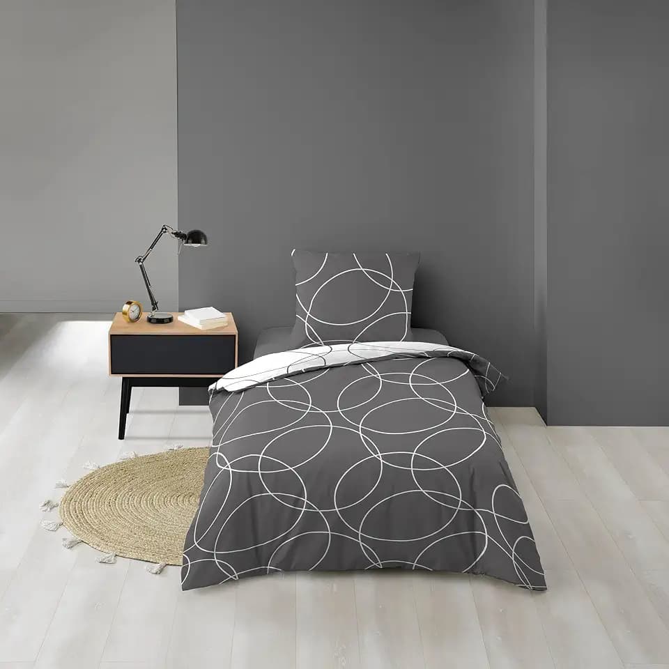 Douceur d'Intérieur Bettwäsche, Bettbezug, Polyester, Mehrfarbig, 220 x 240 cm, Polyester, Mehrfarbig, 140 x 200 cm