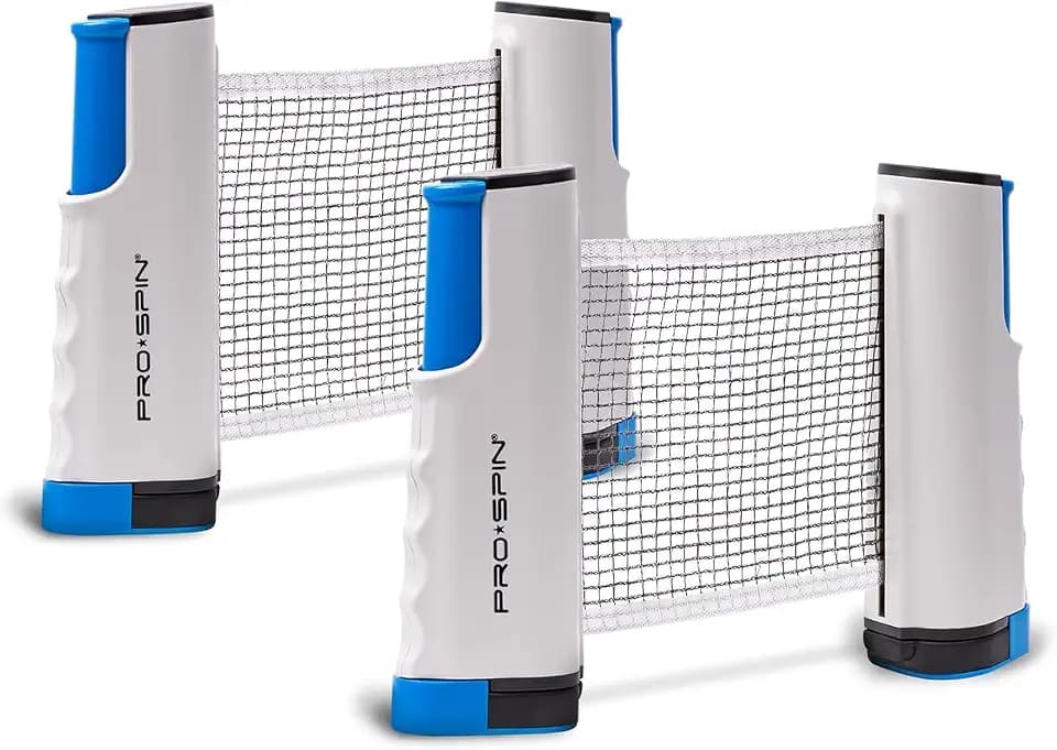 PRO-SPIN Tischtennisnetz | Ausziehbares Ping Pong Netz für jeden Tisch | Tragbares Tischtennisnetz verstellbar für Zuhause, Büro, Outdoor und Reisen